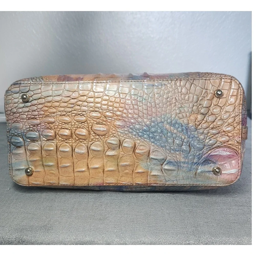 Brahmin‎ Duxbury Iridescent Opal Melbourne Croc-Embossed Leather Satchel Handbag